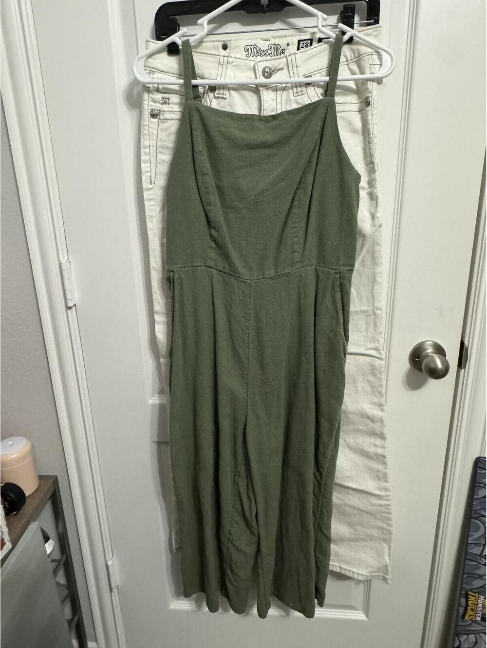 Old navy moss green medium overalls jumpsuit